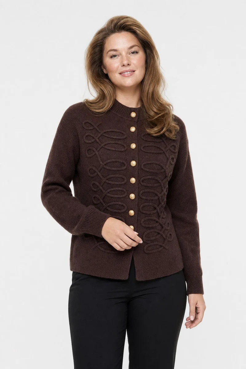 A-Bee - Honora Cardigan - Dark Maroon
