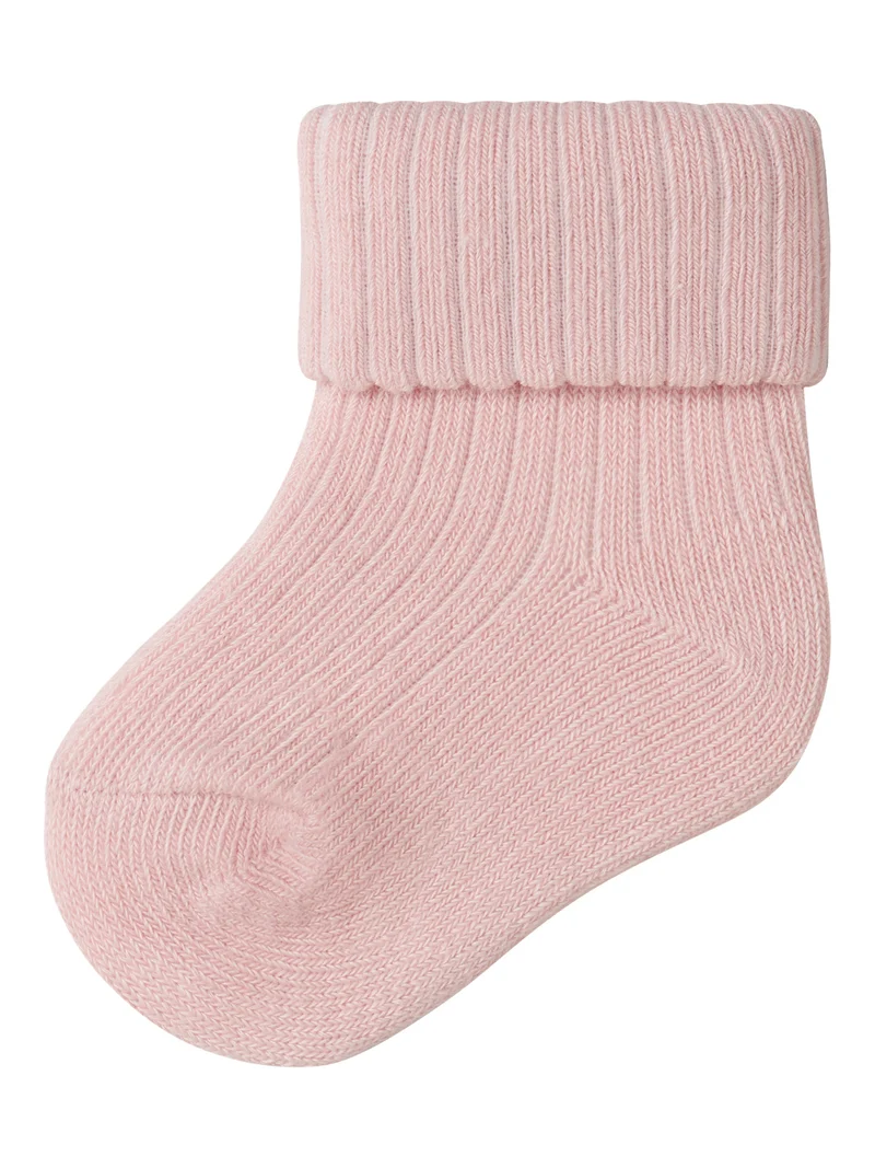 Ribbad ljusrosa Baby Strumpor