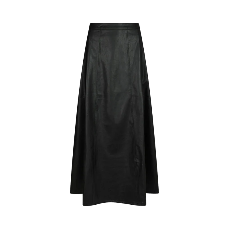 Raya Faux Leather Skirt - Black