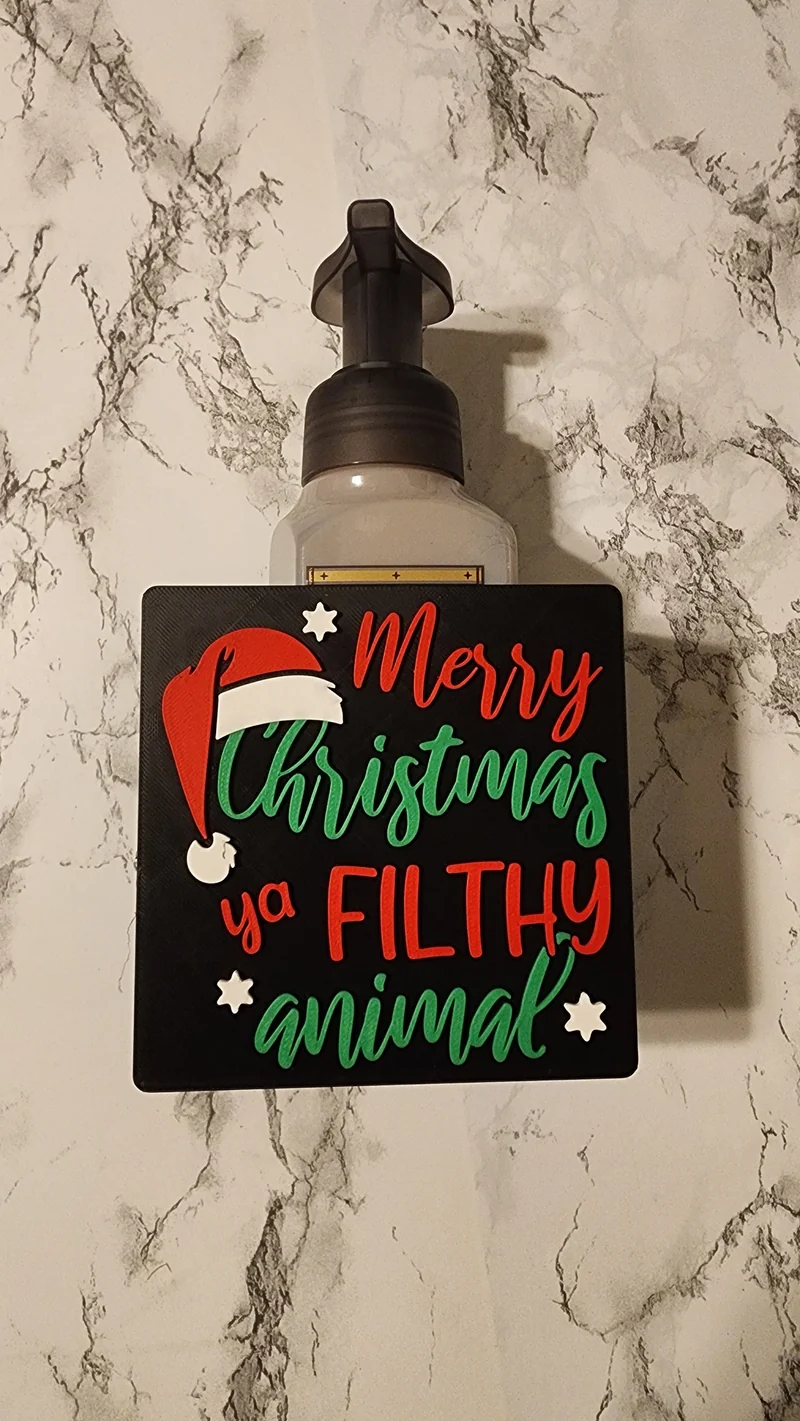 *STL / 3MF FILE ONLY* Merry Christmas Bath & Body Foam Soap Holder Digital File