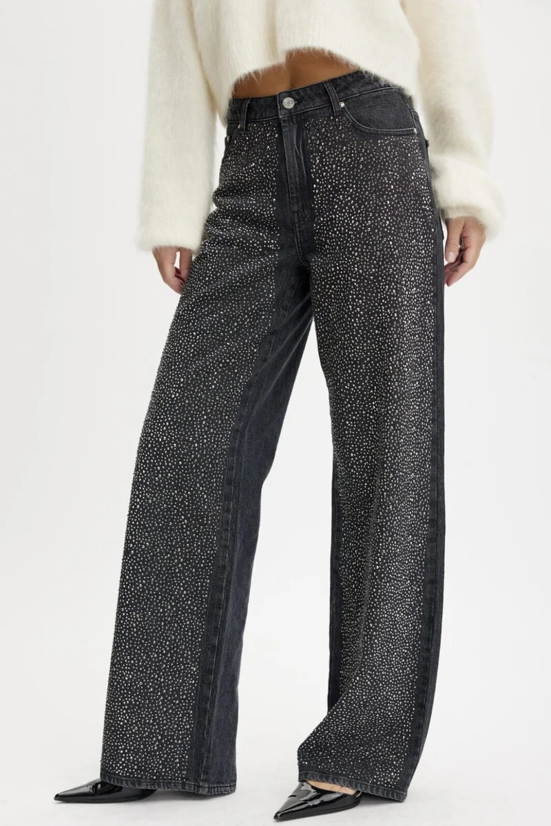 Gestuz - ZorahGZ MW jeans - Dark grey washed