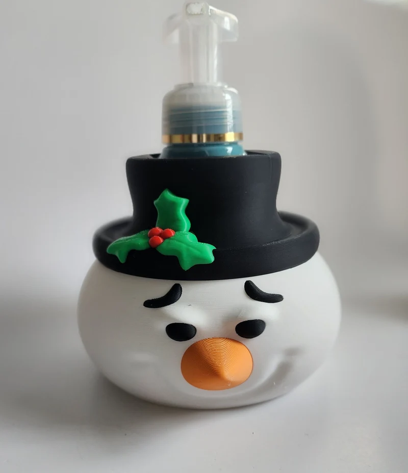 *STL FILE ONLY* Snowman Head Bath & Body Foam Soap Holder / Sleeve Digital Download