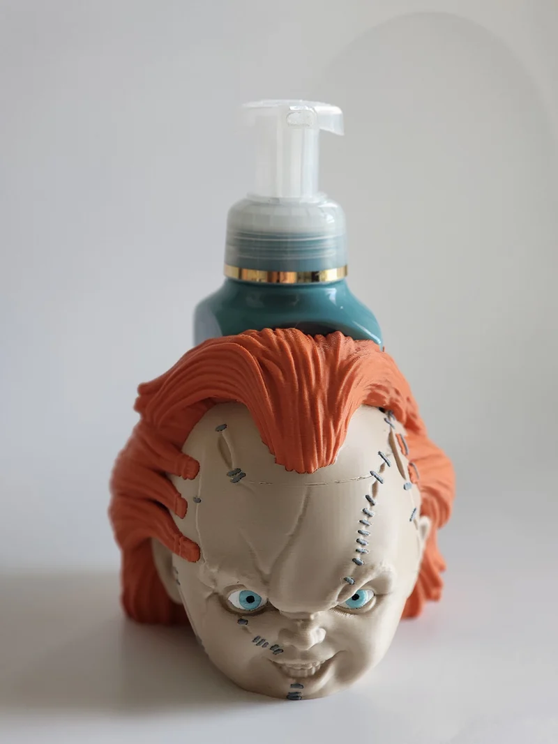 *STL FILE ONLY* Scary Halloween Movie Doll Head Bath & Body Foam Soap Holder
