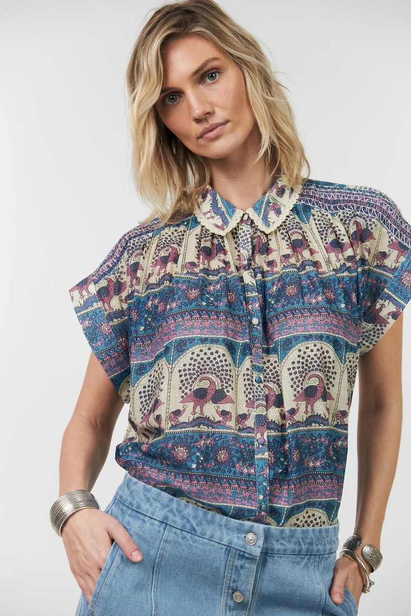 Lollys Laundry - Badalll Shirt Ss26177-1056 - 20 Blue