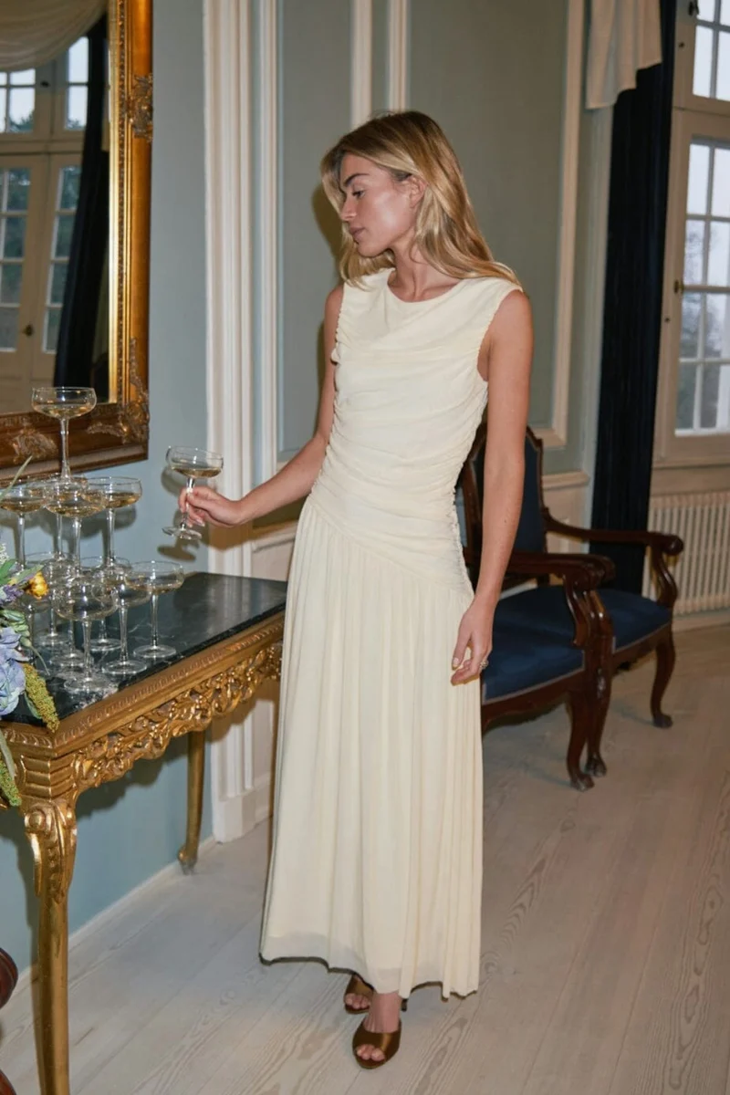 Neo Noir - Cludine Mesh Dress 166157 - 191 - Light Yellow