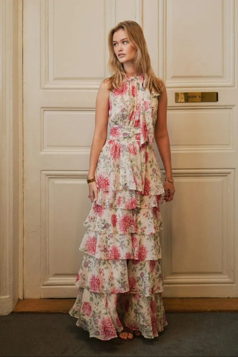 Neo Noir - Marli Big Flower Dress 168846 - 122 - Creme
