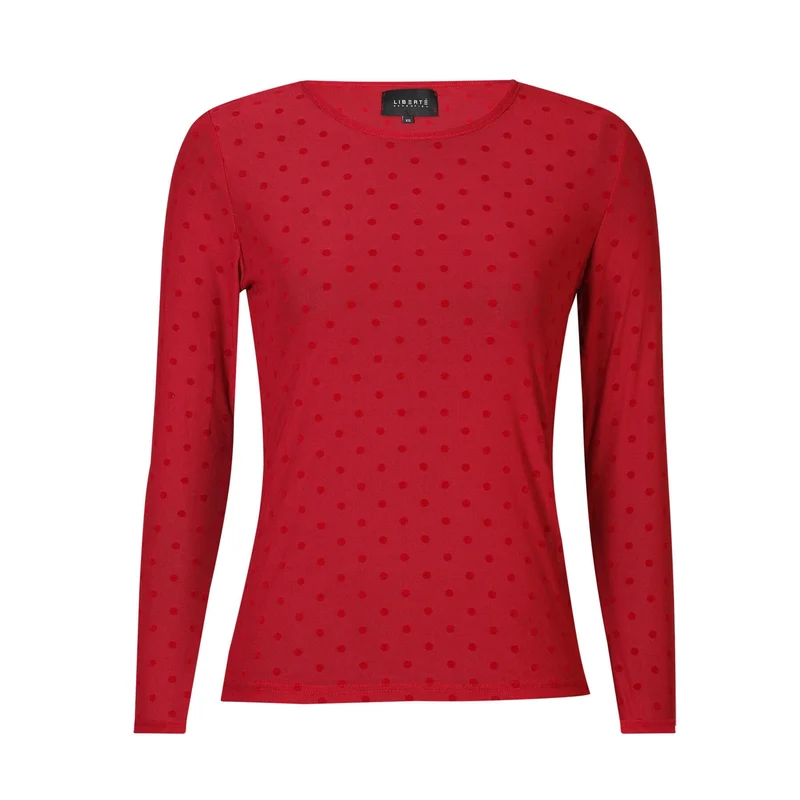 Liberte - Mesh Ls Tshirt, Dot 22069 - Dark Rasberry Medium Dot