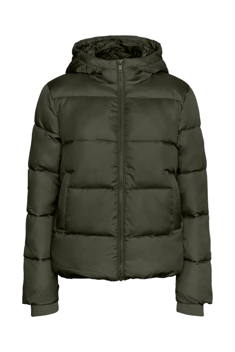 Pieces - Pcbee New Short Puffer Jacket - 4634267 Forest Night