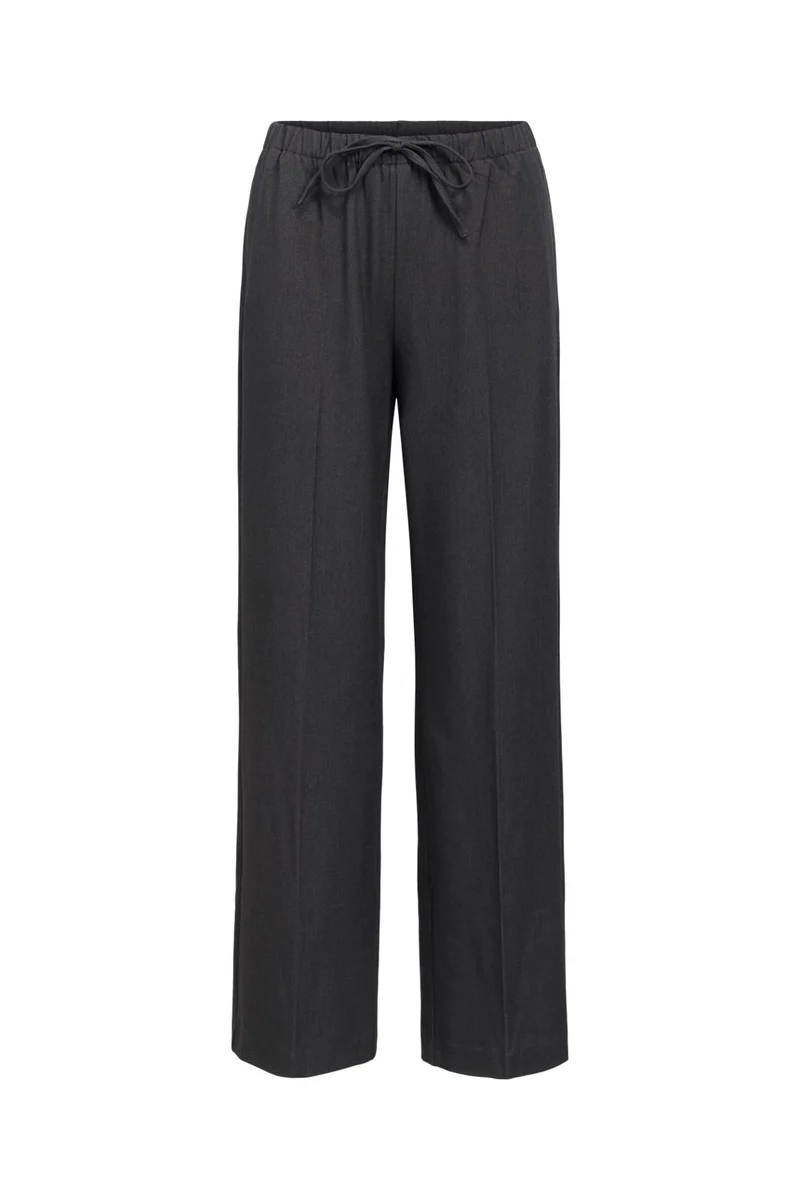Object - Objlisa Tie Wide Pant - 5191831 Medium Grey Melange