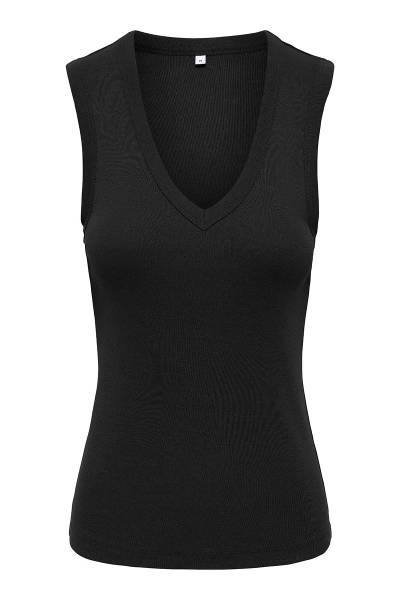 Only - Onlrina V-Neck Tank Top S/L - 5164855 Black