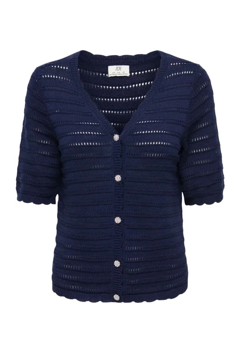 JDY - Jdytanja 2/4 V-Neck Cardigan Knt - 5020380 Black Iris