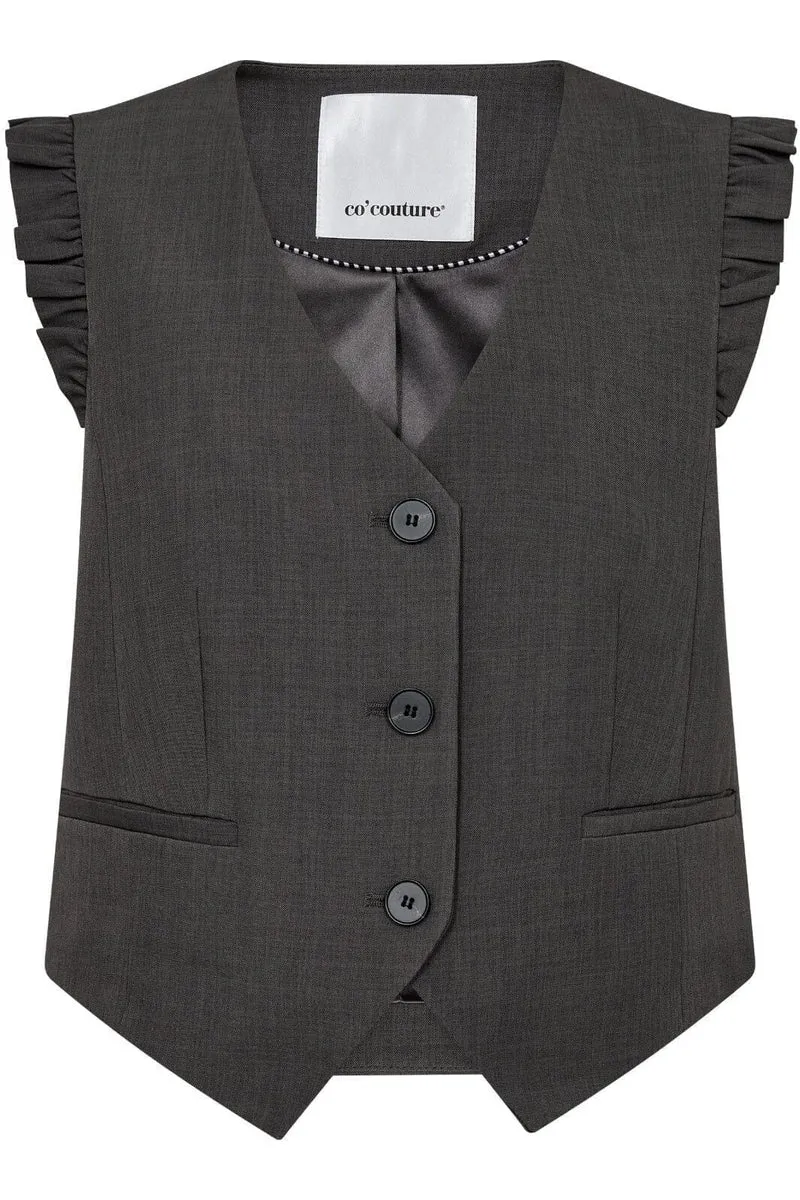 Co´couture - Lianecc Frill Tailor Vest 30274 - 140 Dark Grey