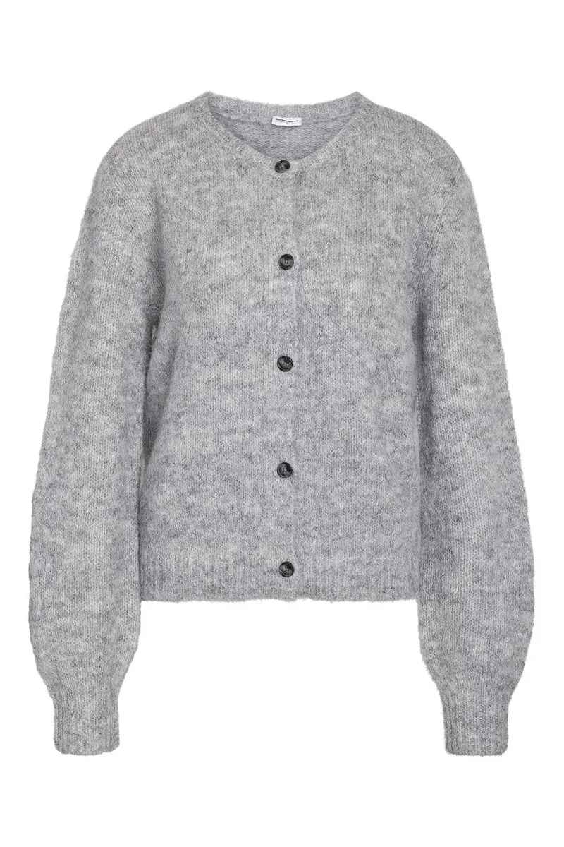 Noisy May - Nmsutton L/S O-Neck Knit Cardi - 5032405 Light Grey Melange