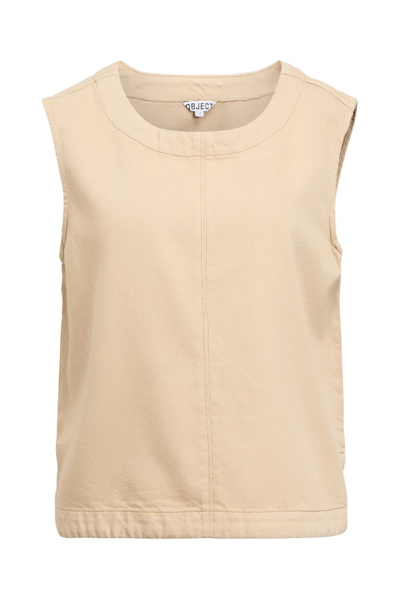 Object - Objrosie S/L Lo Denim Top - 5043361 Humus