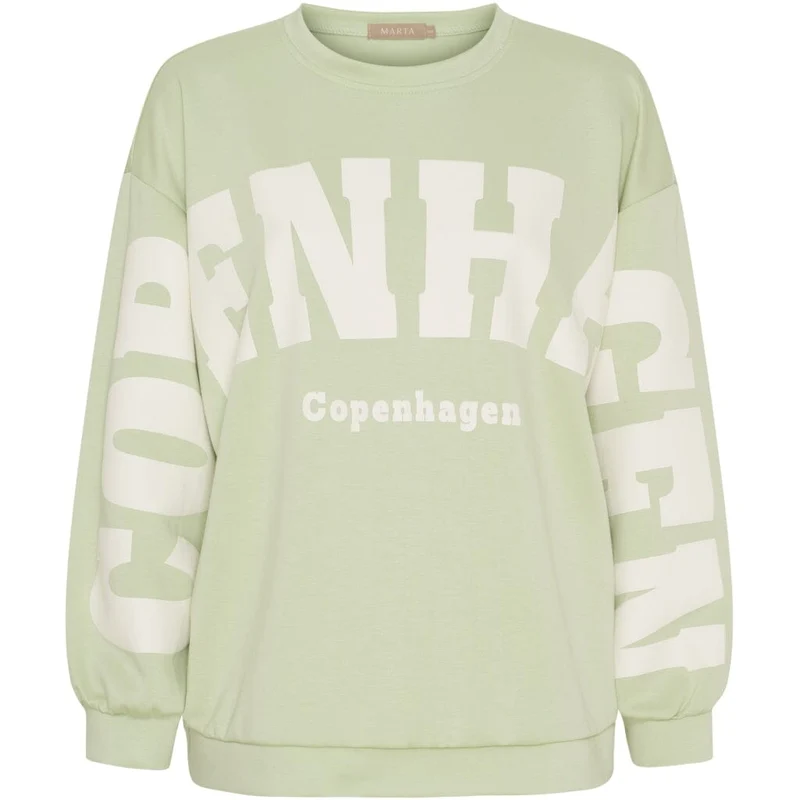 Marta Du Chateau - Mdchibiscus Sweatshirt 22659 - Green/Offwhite