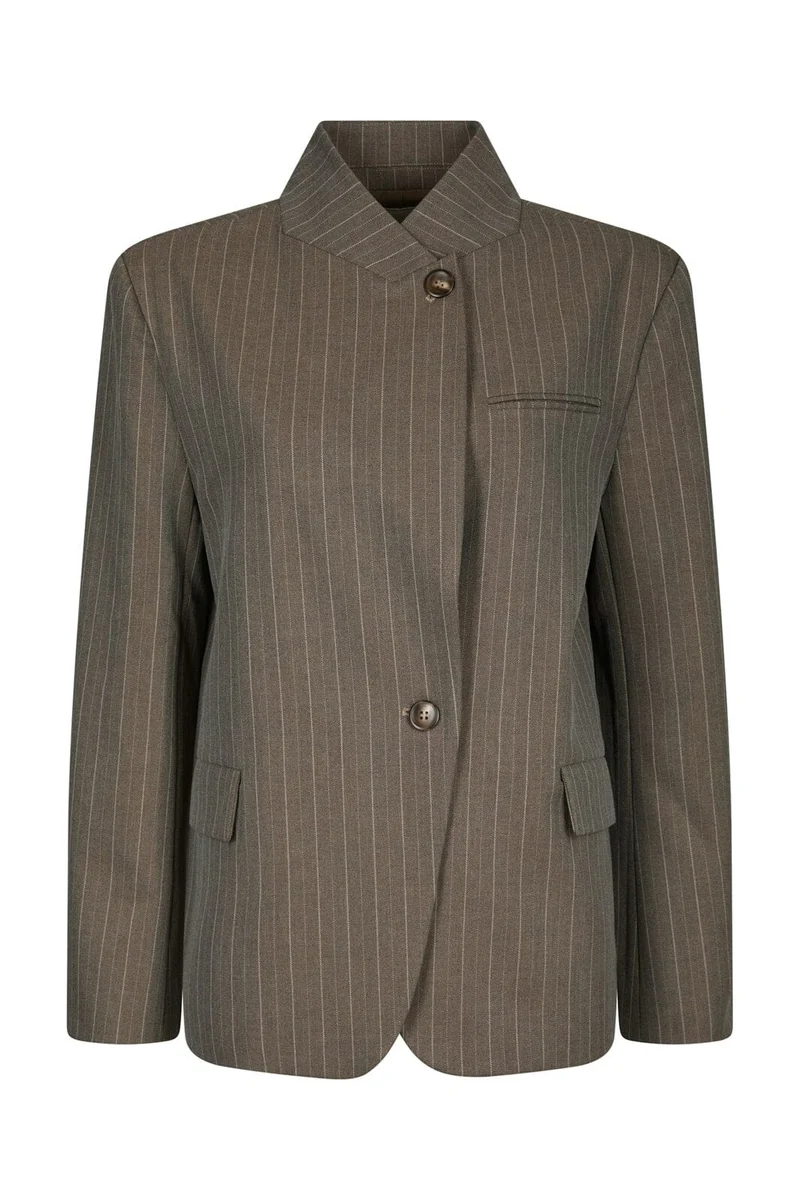 Neo Noir - Nerine Pinstripe Blazer 170127 - 811 - Dark Taupe
