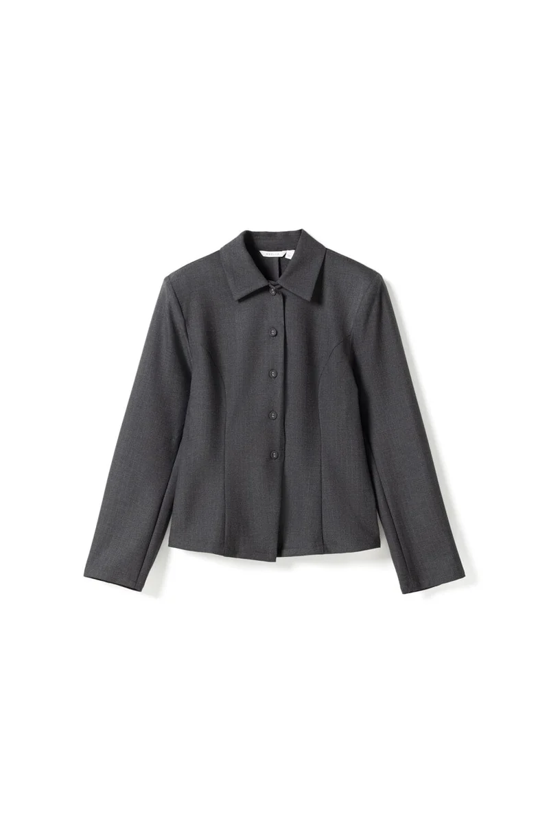 Noella - N-Maelle Shirt 16150005 - 1487 - Grey Herringbone