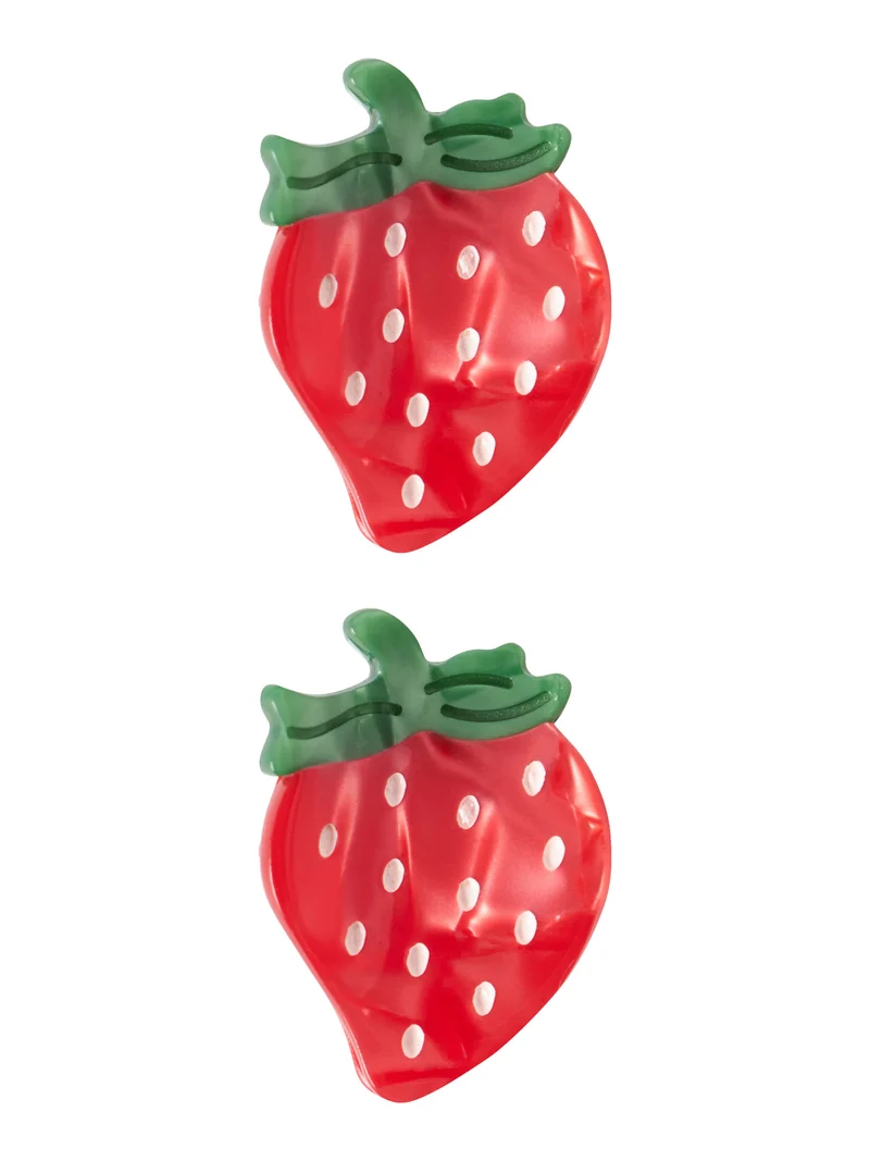 Hårklämmor Jordgubbe 2-pack