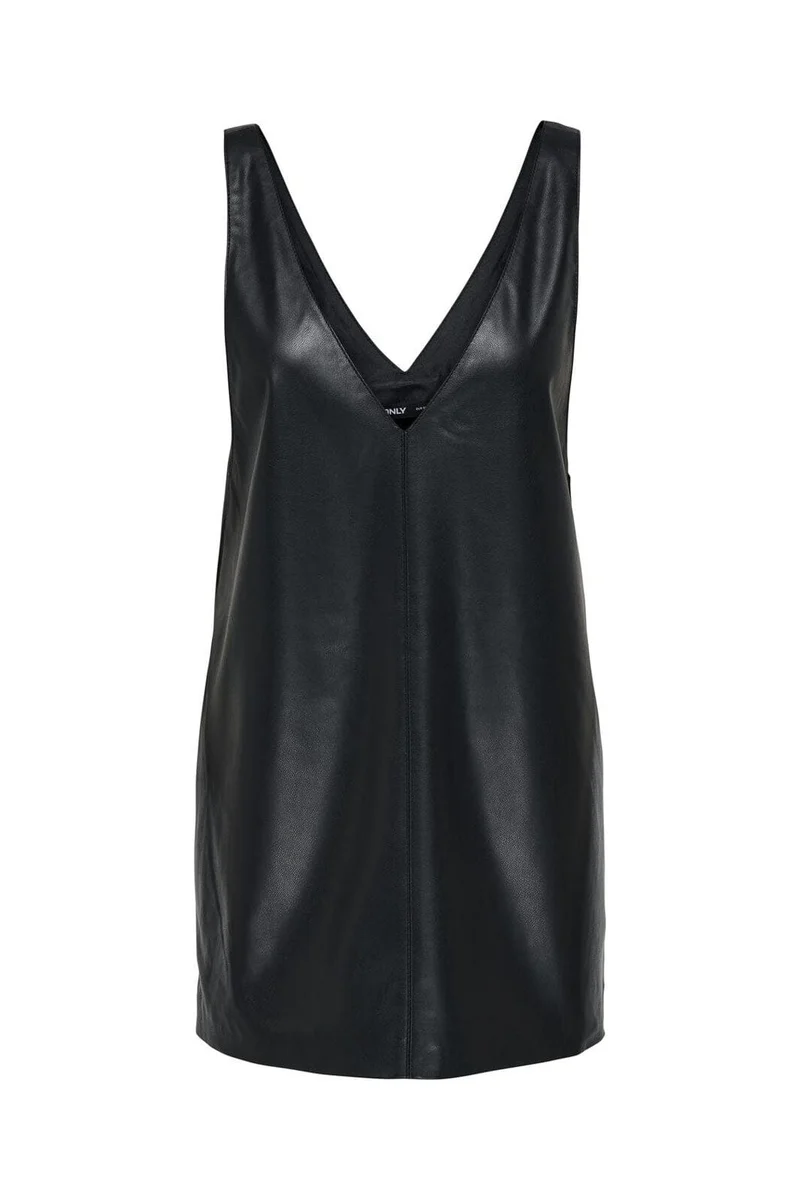 Only - Onlheidi Faux Leather Spencer Dress - 4851972 Black