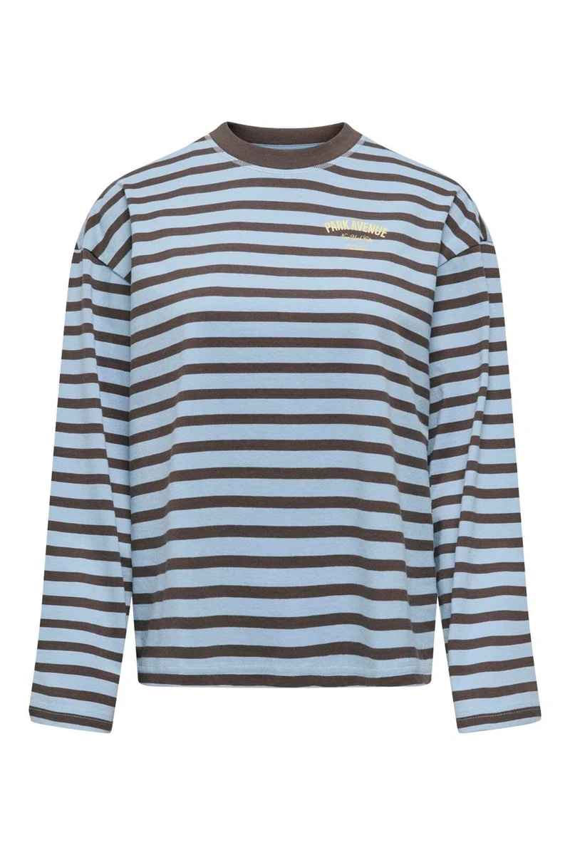 Only - Onlfreja L/S Stripe Top - 5060270 Cashmere Blue Bracken (Ida) Print Park