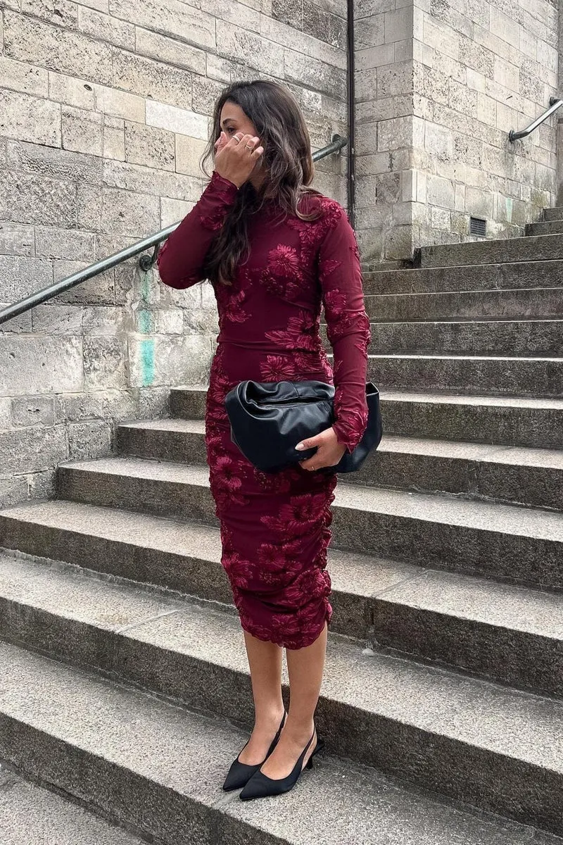 Noella - Lavinia L/S Dress 13500002 - 1393 - Winetasting