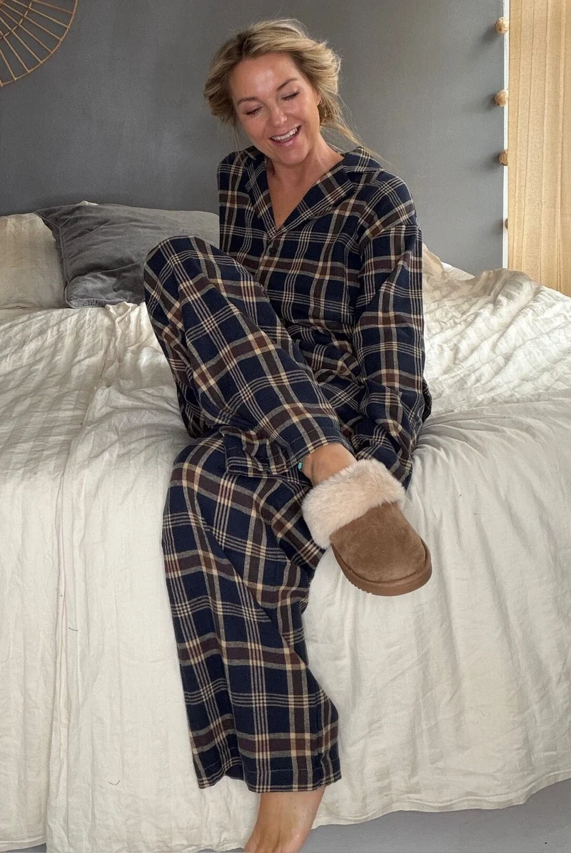 Dear Molly - Gurli Pants - Brown Blue Checker