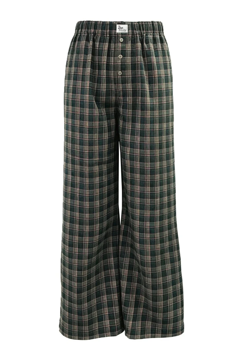 Dear Molly - Gurli Pants - Pink Green Checker