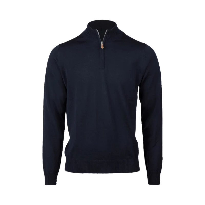 Pullover Knitted Half Zip - Black