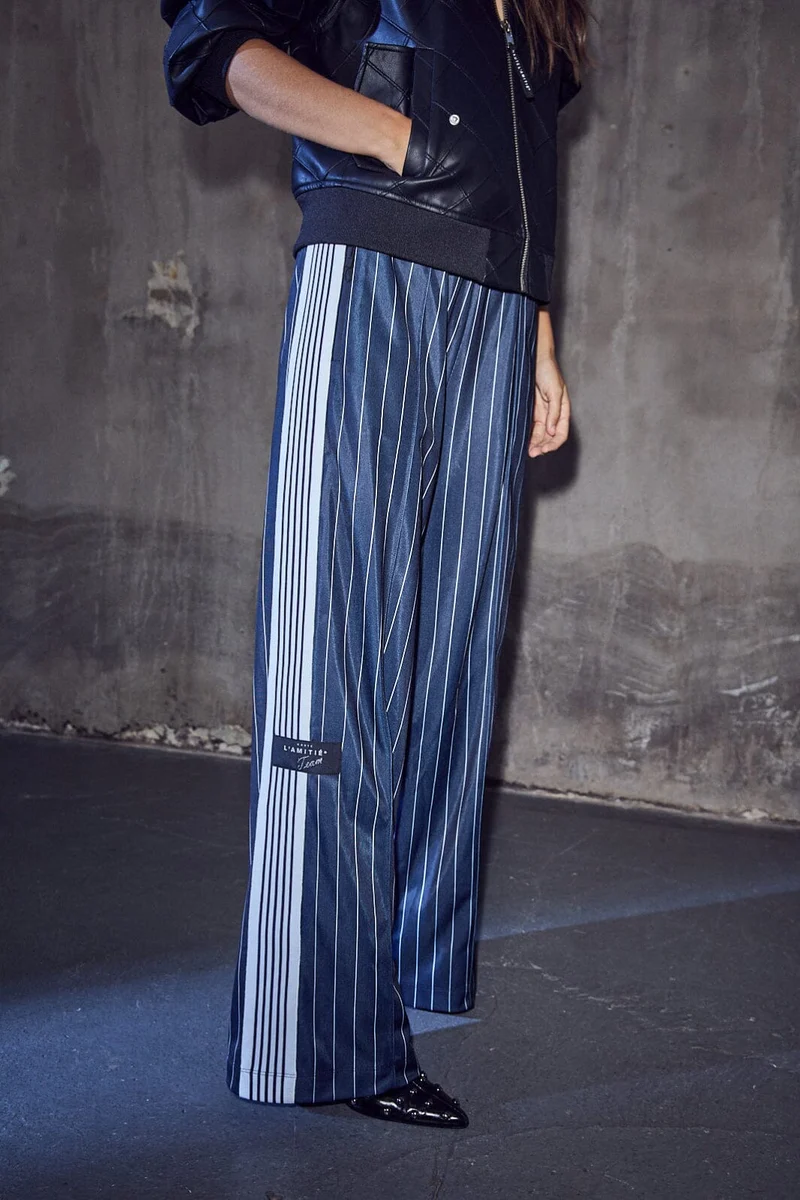 Haute L'Amitié - Baggy Pin Stripe Track Pants HL10493 - Navy