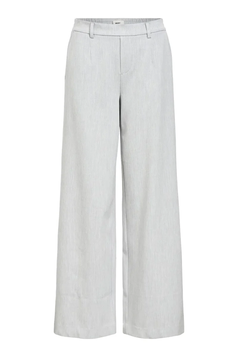 Object - Objlisa Wide Pant - 4656652 Light Grey Melange