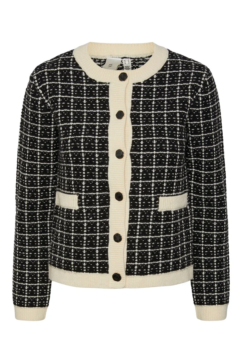 YAS - Yaslivia Ls Short Knit Cardigan - 4437256 Black Birch