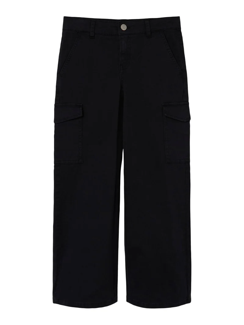 Wide Jeans - svart cargo fit