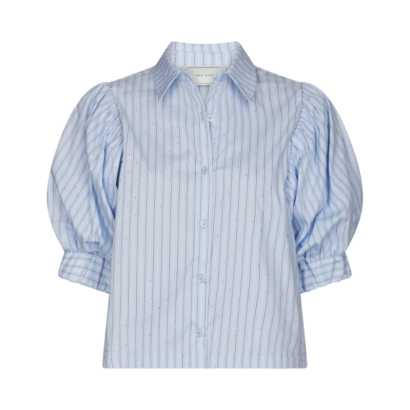 Etta Stripe Stone Shirt - Light Blue