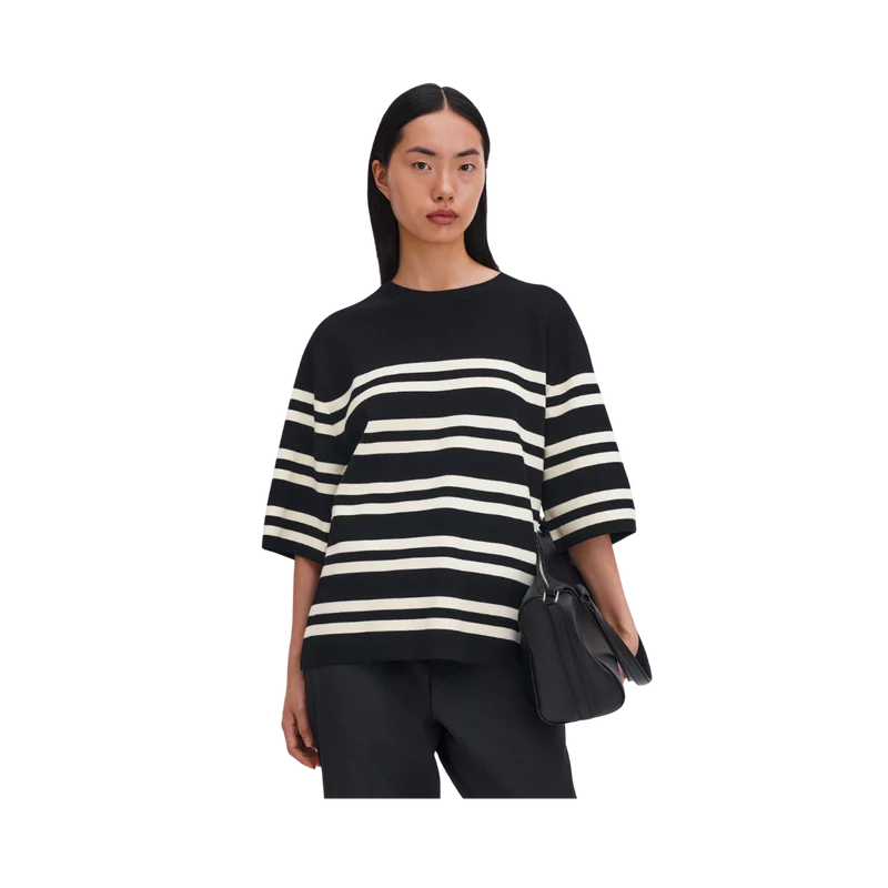 Milano Knit T-shirt - 0323 Black/White