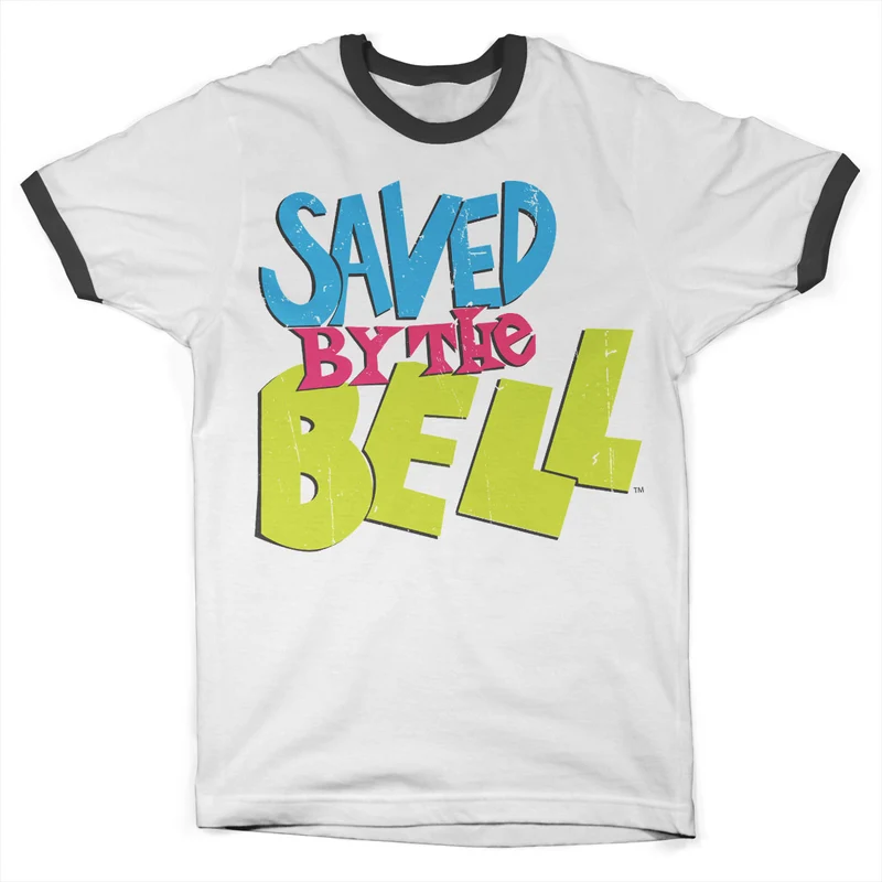 Saved By The Bell Distressed Logo Ringer Tee