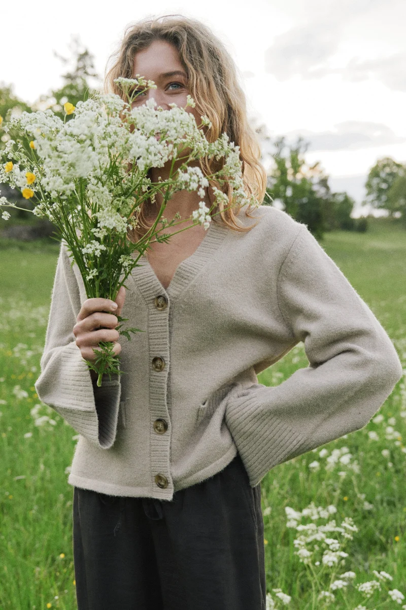 Neo Noir - Pixie Knit Cardigan 163069 - 189 - Warm Grey