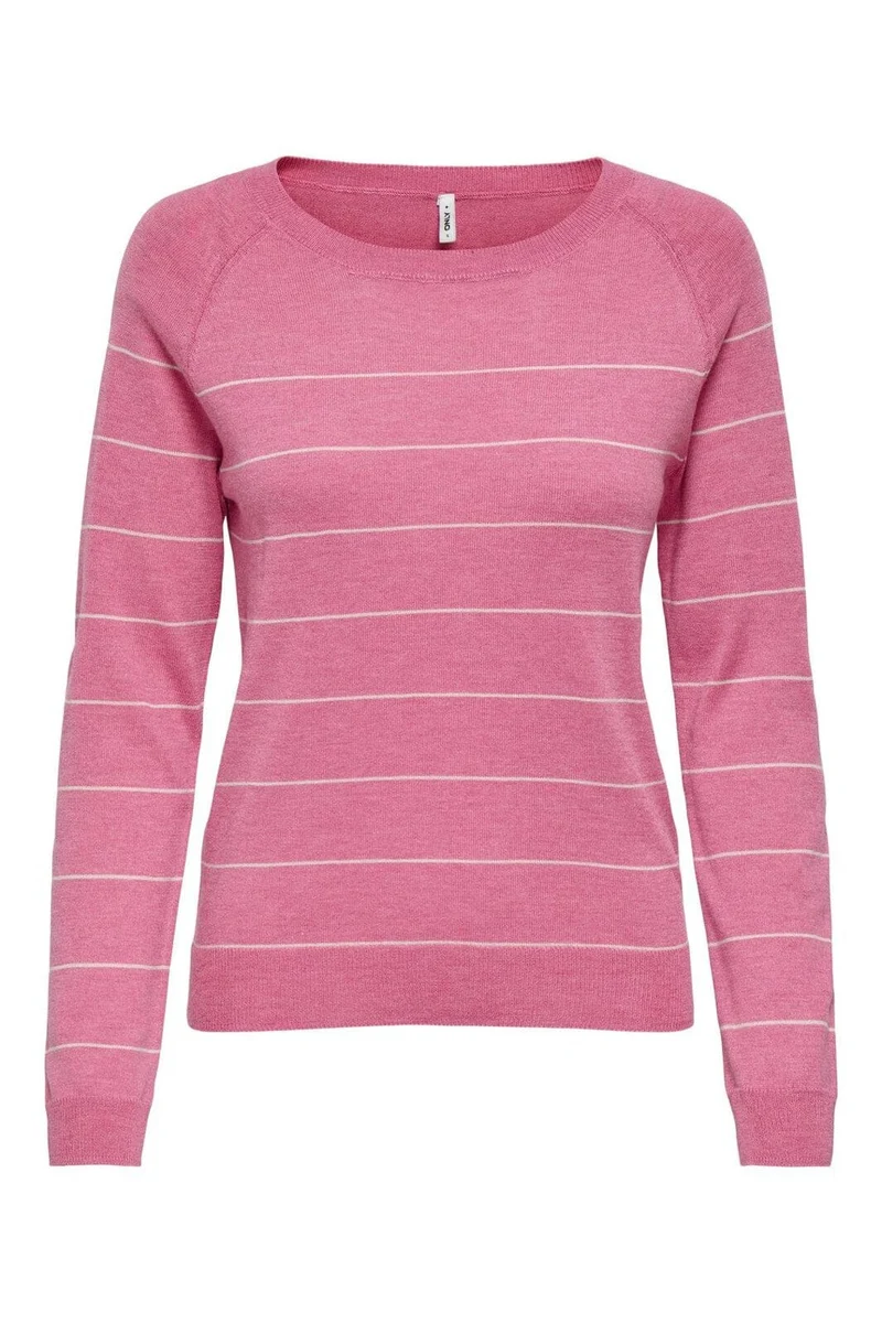 Only - Onlemmi Ls Raglan O-Neck Cc Knt - 4915453 Wild Orchid Mel/Cloud Dancer/Wide