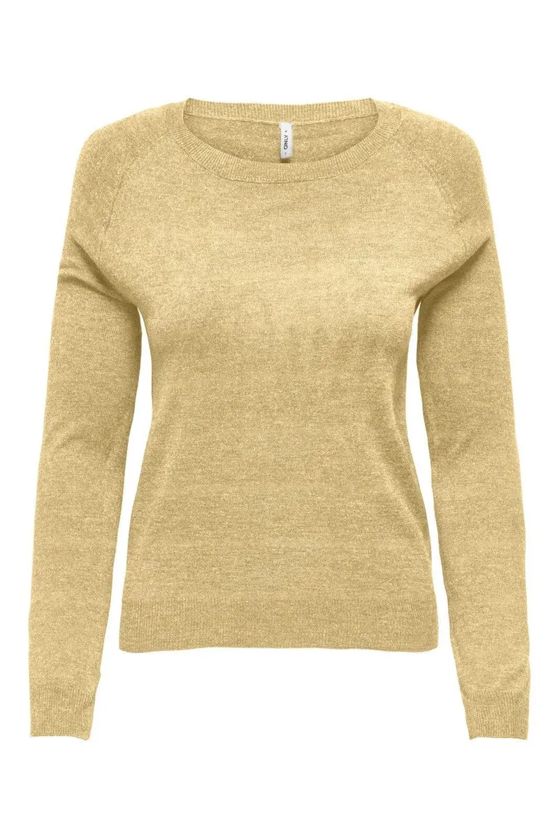 Only - Onlemmi Ls Raglan O-Neck Cc Knt - 4981395 Sunlight Melange