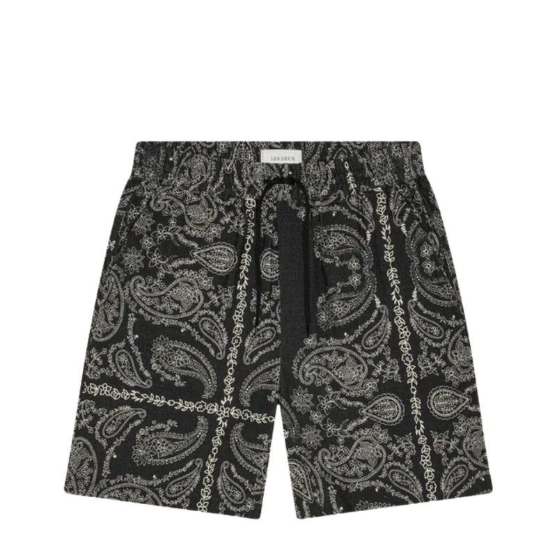 Paisley AOP Shorts - Tap Shoe Black