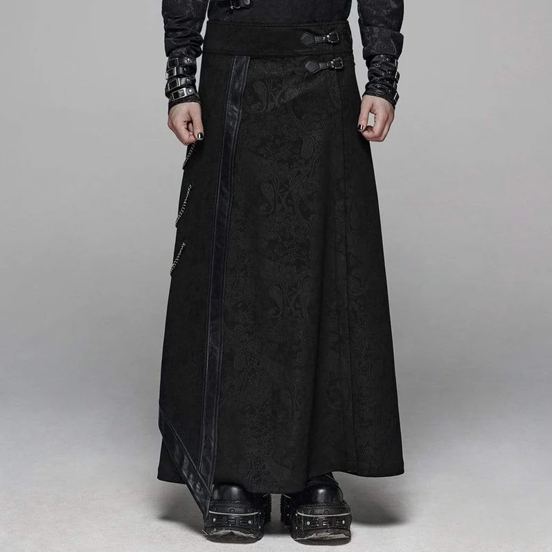 Herr Goth blommigt tryckt maxiöverkjol med hög midja