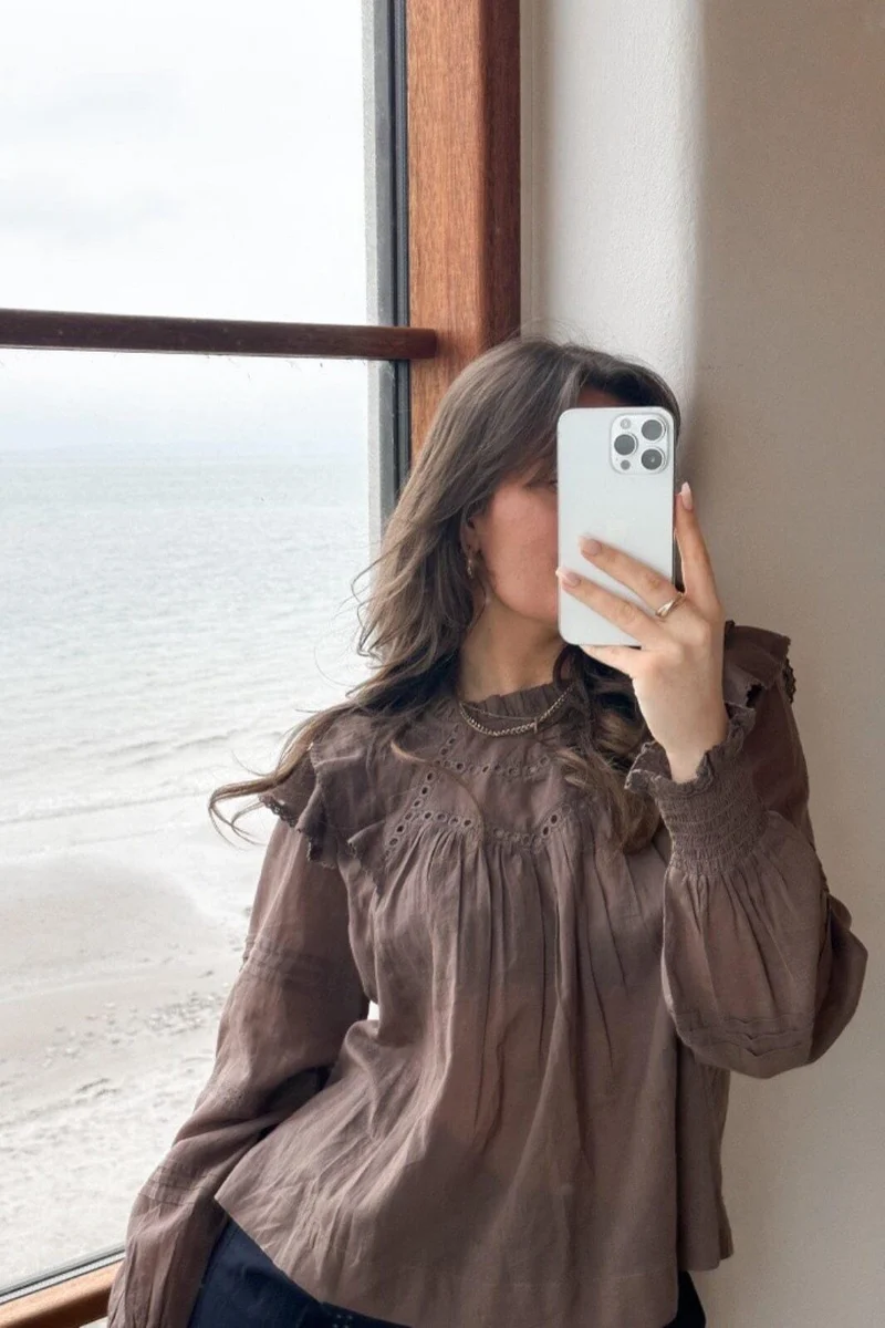 Neo Noir - Simkie S Voile Blouse - Light Brown