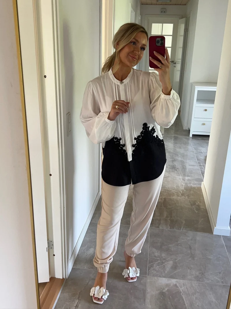 Dear Molly - Block Shirt - White With Black