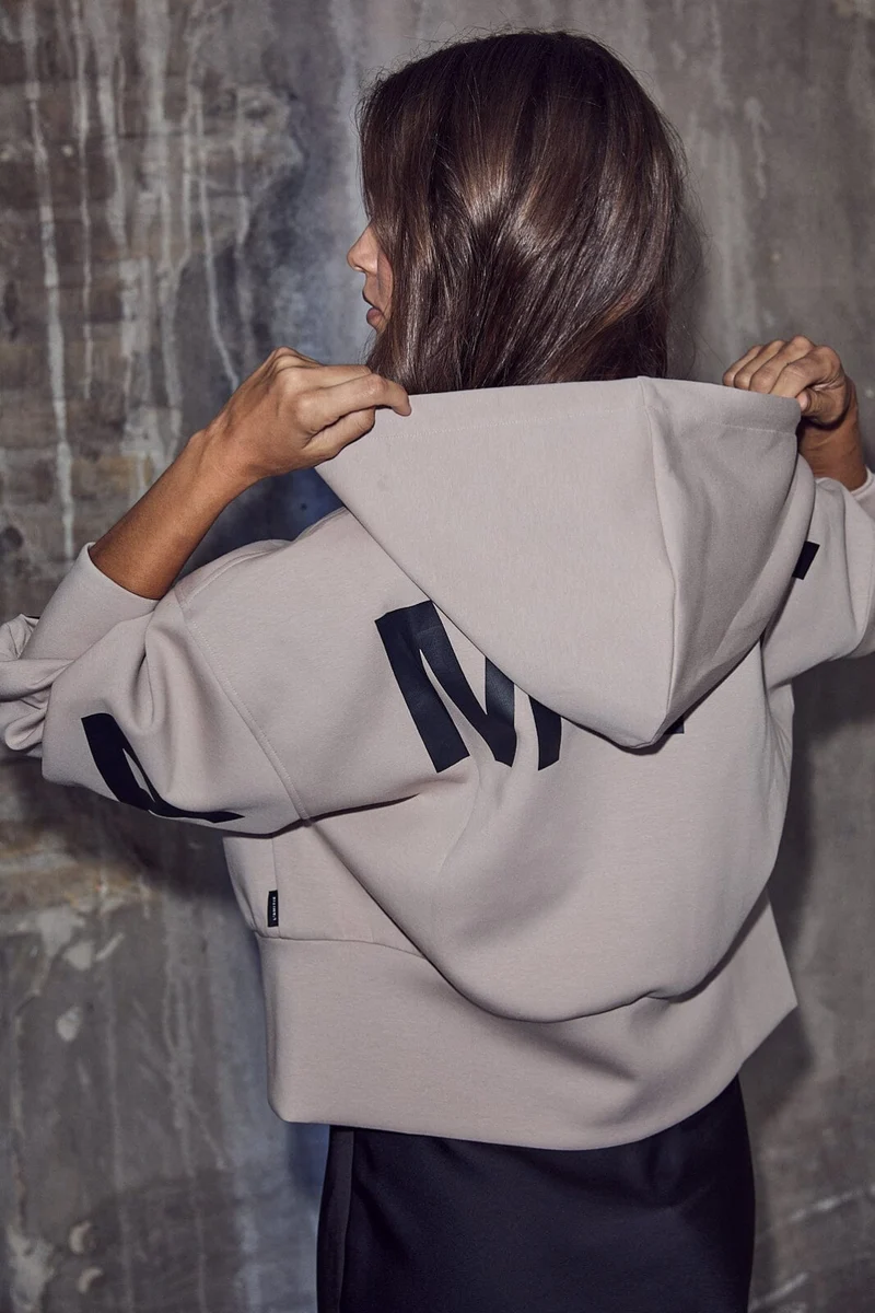 Haute L'Amitié - Maxi Split Zip Hoodie HL10523 - Beige