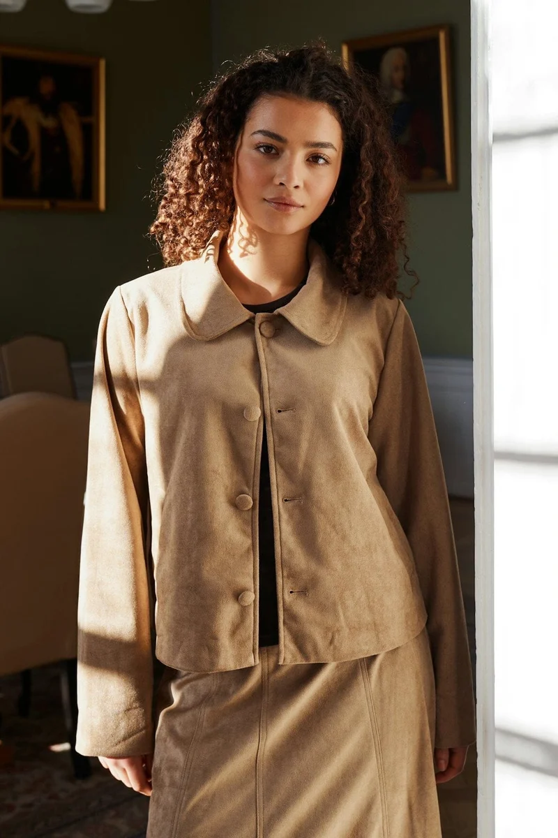 Neo Noir - Nilo Faux Suede Jacket 165954 - 213 - Sand