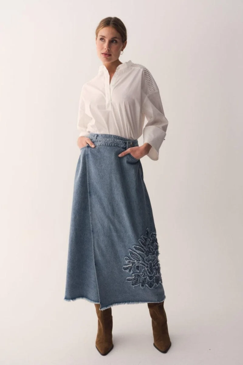 Gossia - Nukago Dia Skirt G2871 - Denim Blue