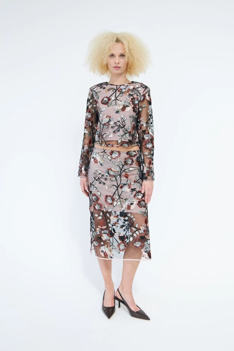 Cras - Queen Skirt C486 - Rose Sequin