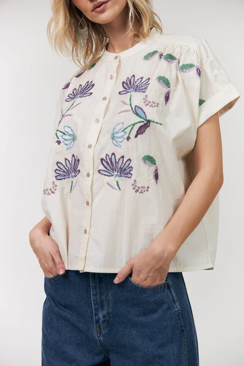 Lollys Laundry - Myall Shirt Ss26101-1098 - 02 02 Creme