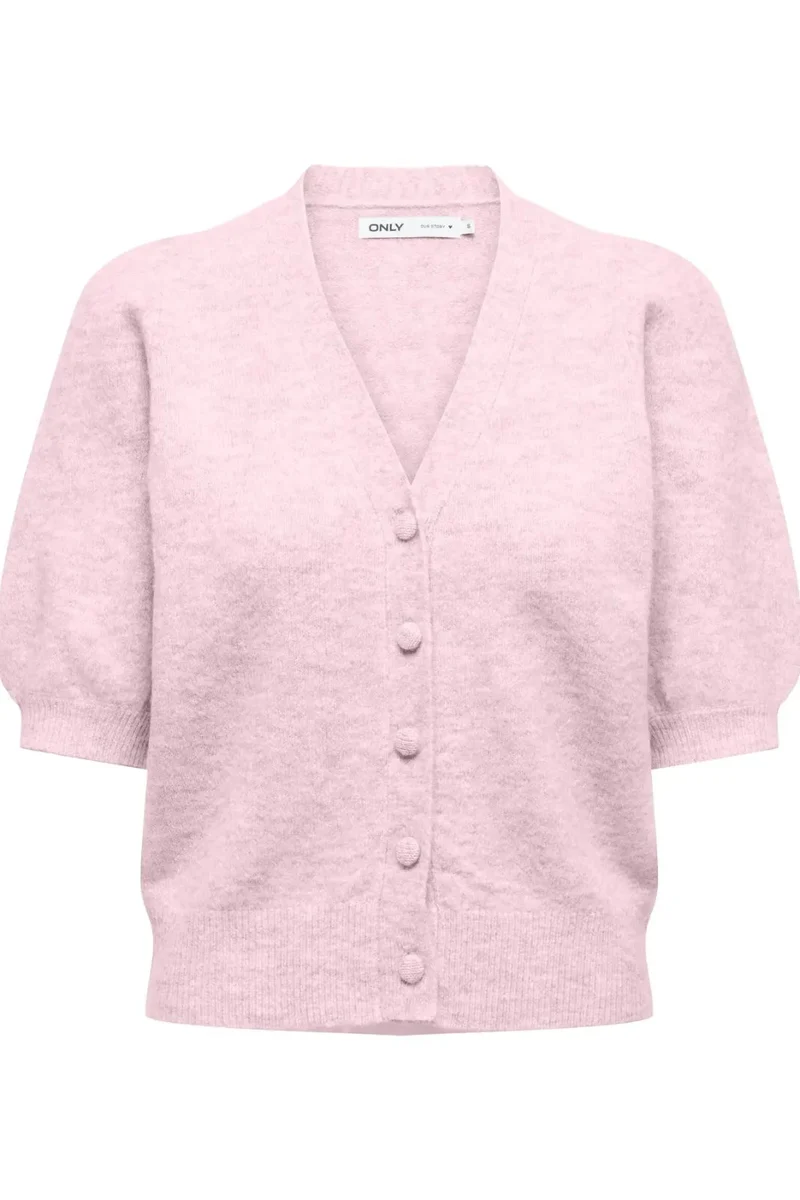 Only - Onlliva V-Neck S/S Cardigan Knt - 4975690 Potpourri Melange