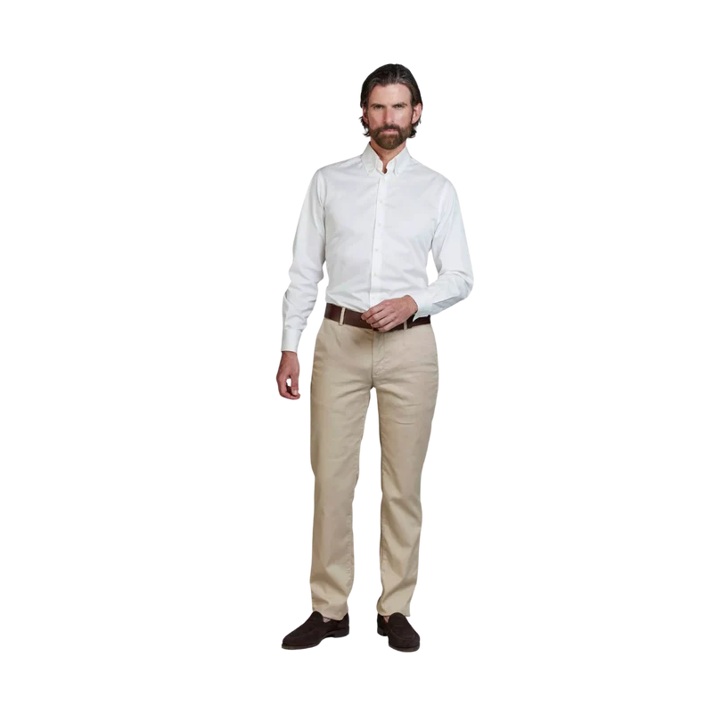 Cotton/Linen Stretch Chino - 17 Beige