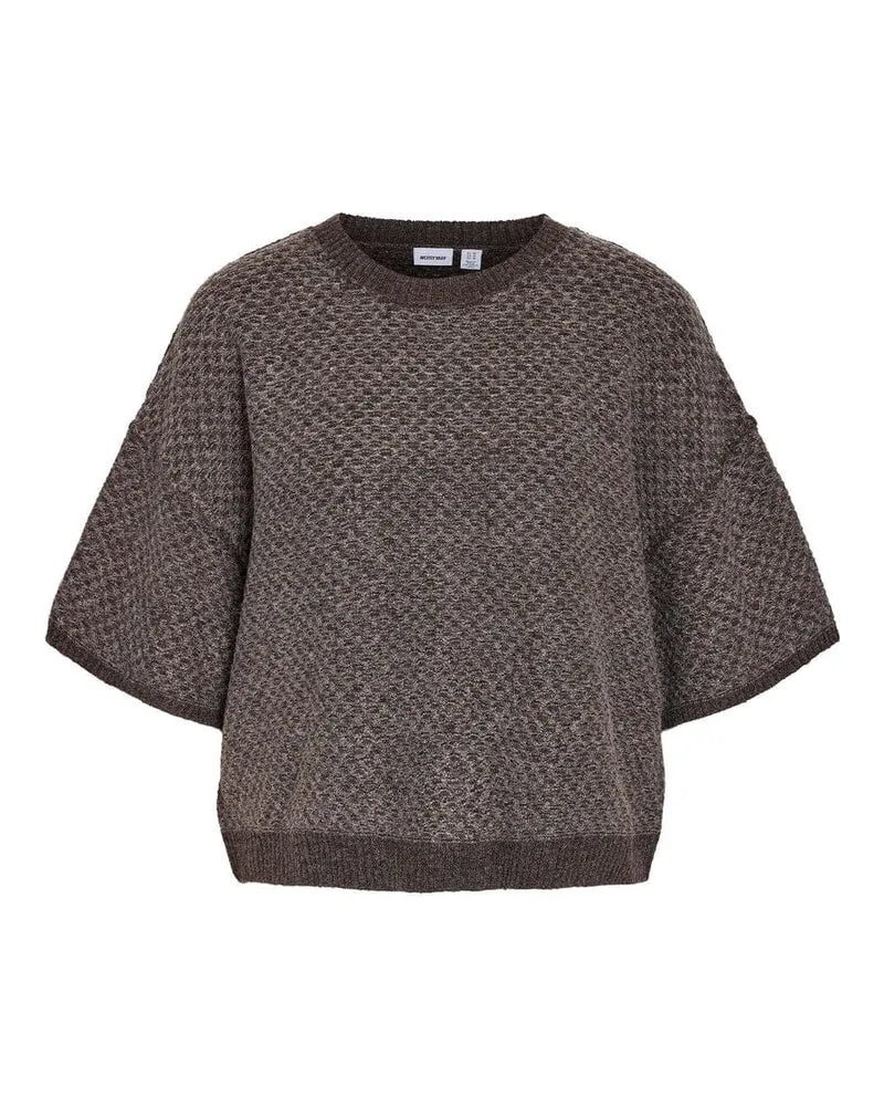 Noisy May - Nmtilly S/S Knit Top - 5097905 Chocolate Brown Light Brown